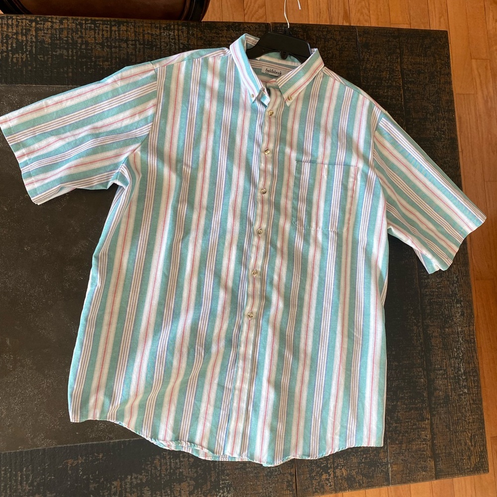 Saddlebrook Vintage 90s Southwestern Buttondown Canvas Shirt 2XL Western Stripe